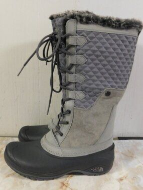 The North Face Faux Fur Lace Up Waterproof Thermoball Winter Tall Boots sz 7.5